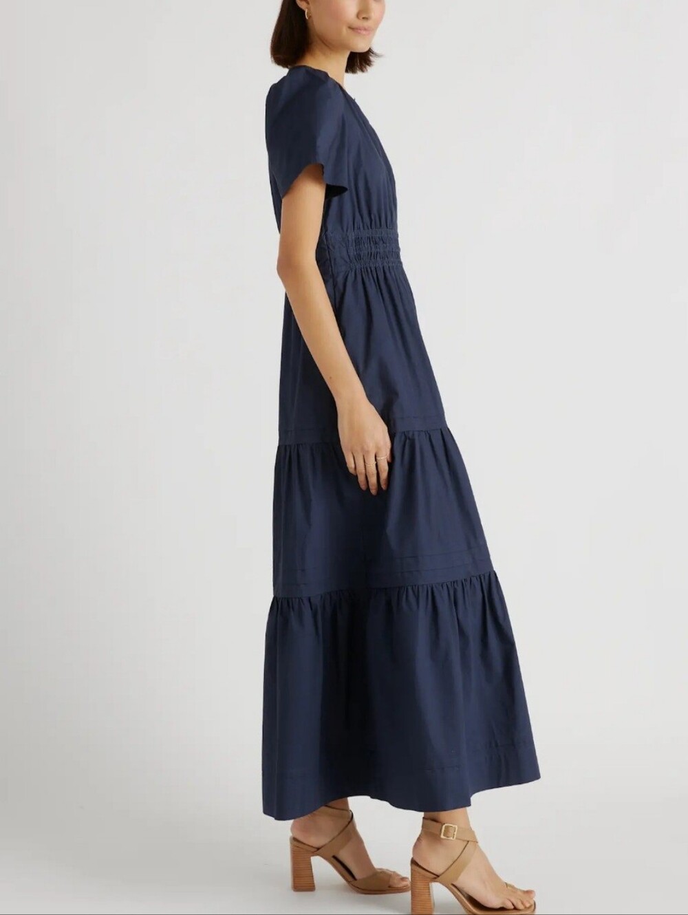 Quince Poplin Tiered Maxi Dress